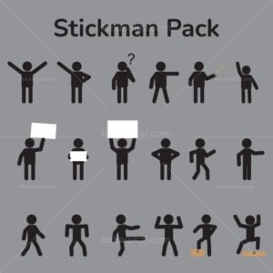 Stickman Character Vector Graphic Pack (18 Poses)